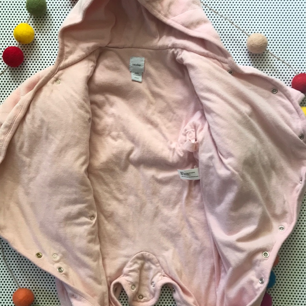 Pale pink velour bunting - Picture 2 of 4